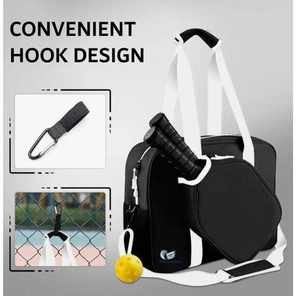 PINK Pickelball Bag Tote Set With Paddle Bag Water Resistant Large Capacity New - Picture 8 of 9